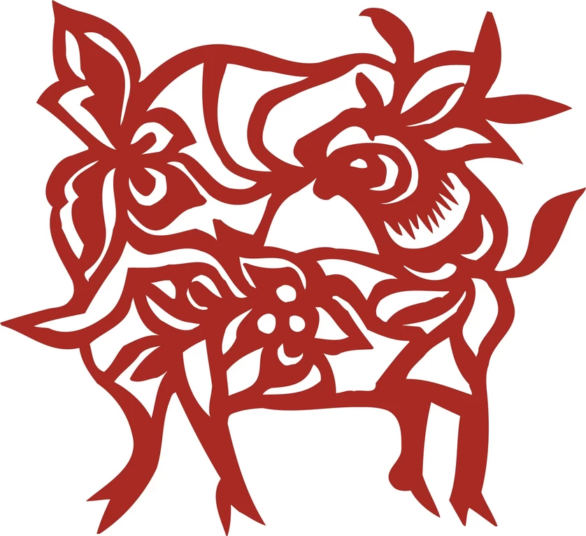 中国风中式传统喜庆民俗人物动物窗花剪纸插画边框AI矢量PNG素材【2558】